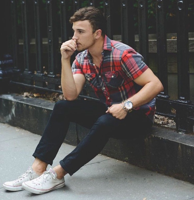 潮男高帮帆布鞋秋季穿搭,夏天超帅帆布鞋穿搭