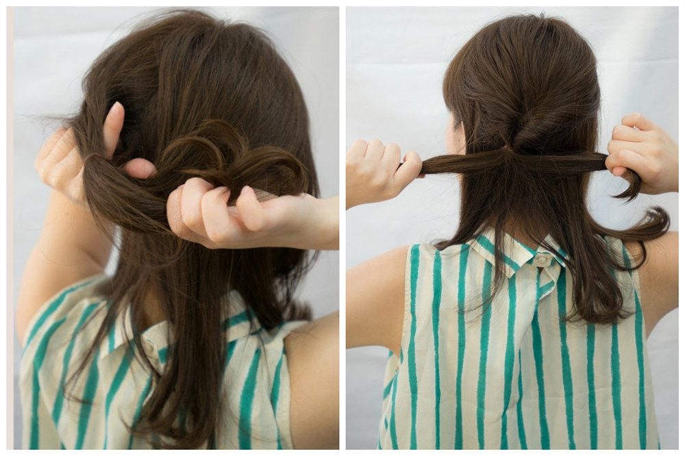 冬天文静的编发发型,长发编发教程文静型