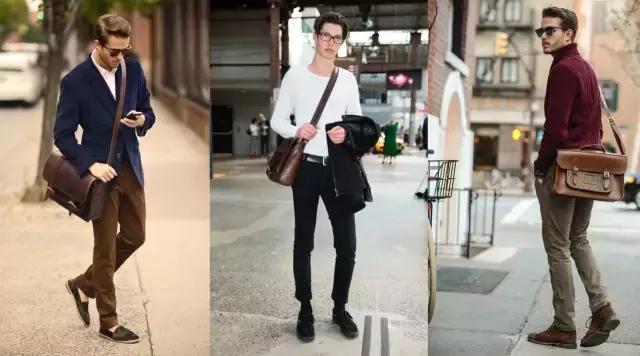 真皮单肩包男士手提包休闲潮流,男士单肩包斜挎包型男