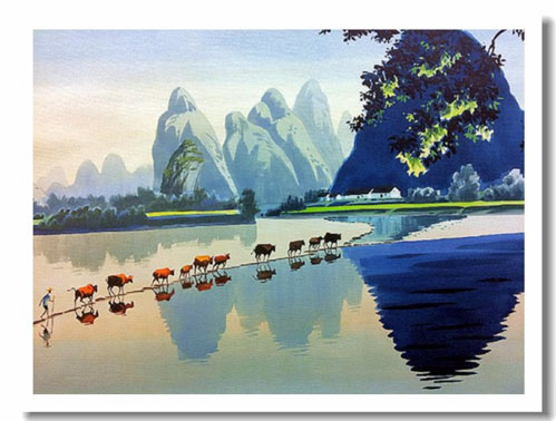 天天漫画网：实力派画家王培堃《水彩风景画---广西八景之滨》