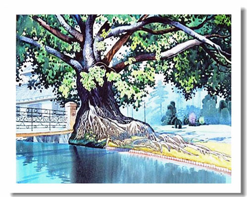 天天漫画网：实力派画家王培堃《水彩风景画---广西八景之滨》