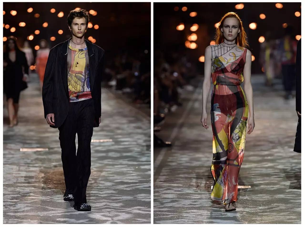 HUGO的新品发布时装秀在佛罗伦萨的旧工厂里点了上百根蜡烛