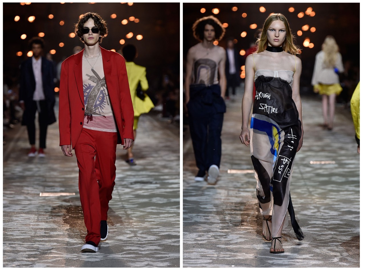 HUGO的新品发布时装秀在佛罗伦萨的旧工厂里点了上百根蜡烛