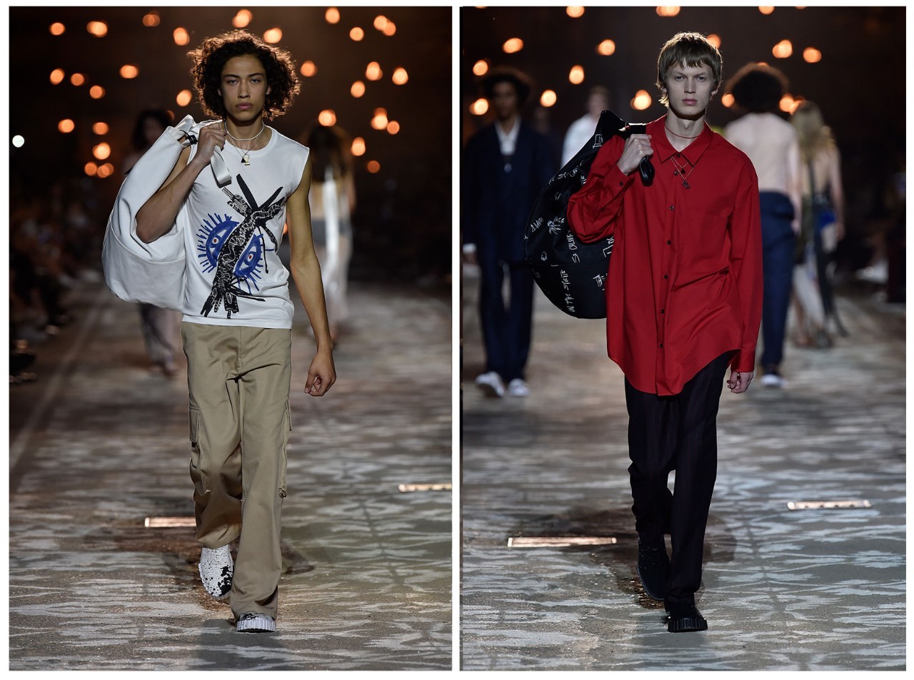 HUGO的新品发布时装秀在佛罗伦萨的旧工厂里点了上百根蜡烛