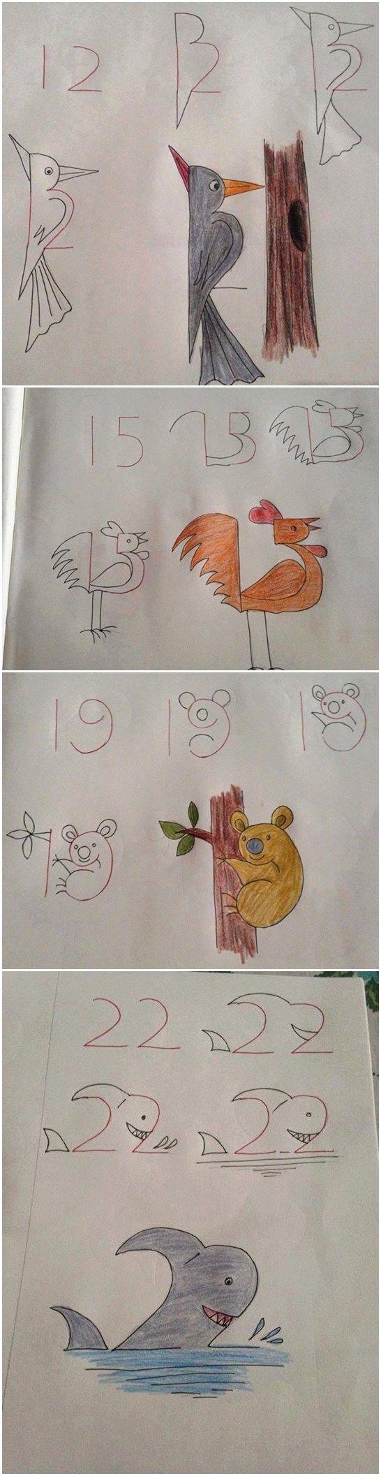 动物用数字画的简笔画,儿童简笔画颜色动物教程