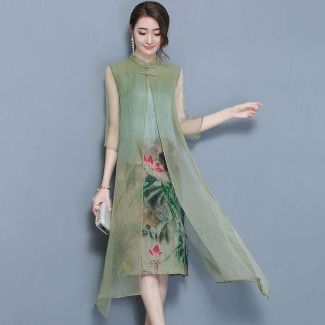 新款真丝连衣裙夏季翻领女中年,夏季女连衣裙新款2019真丝