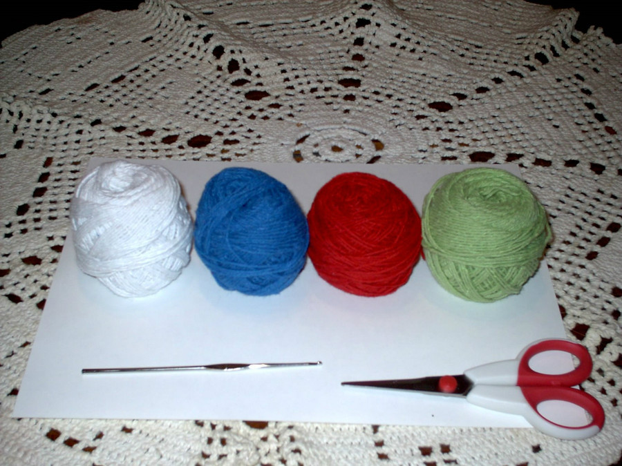 钩小鱼圆坐垫教程,钩小熊坐垫教程