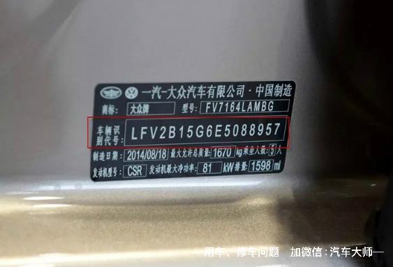 车架号上的数字字母是什么意思,车架号的数字和字母分别代表什么