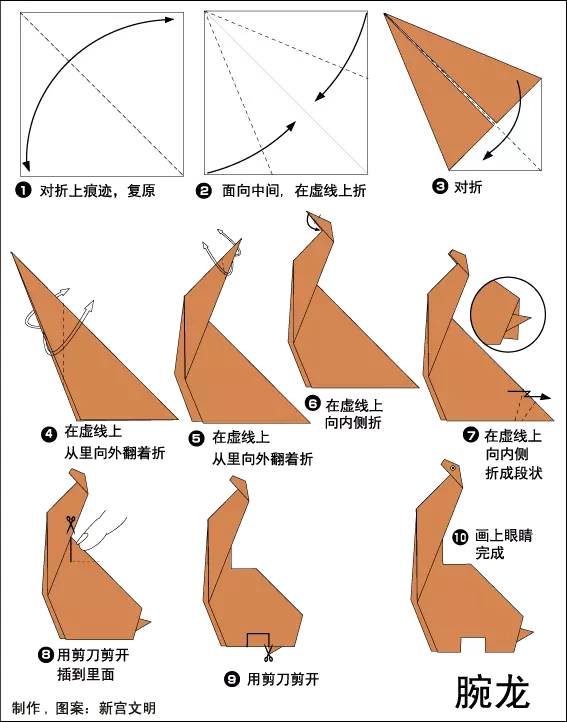 幼儿园亲子手工之折纸:八款小恐龙的折法教程,好酷好霸气!
