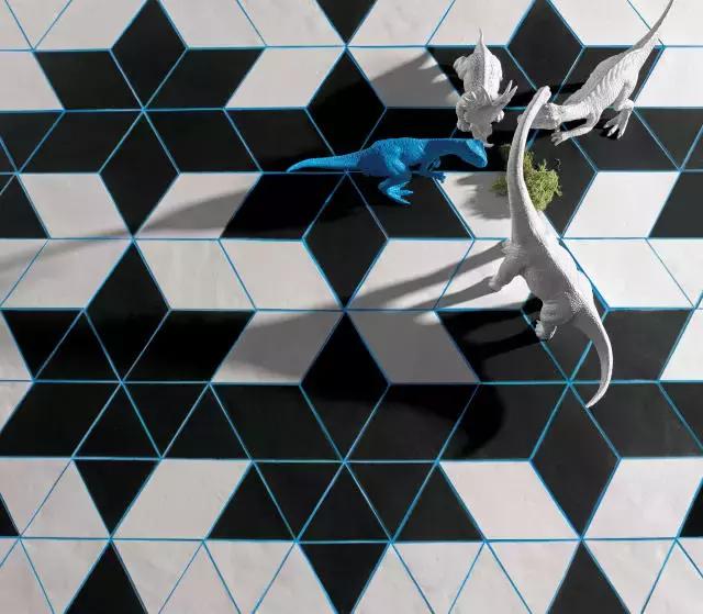 三角形地砖与多边形地砖,三角形瓷砖铺成的图形