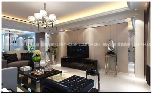 潍坊装修房子现代简约小户型,潍坊郡园90平装修