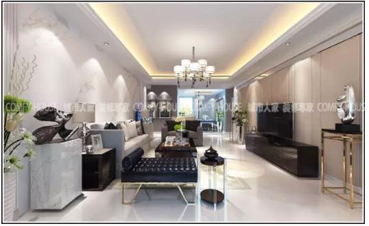 潍坊装修房子现代简约小户型,潍坊郡园90平装修