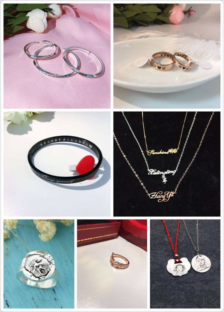 纯银戒指手镯耳环项链定制 (纯银项链带礼盒)