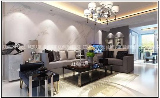 潍坊装修房子现代简约小户型,潍坊郡园90平装修