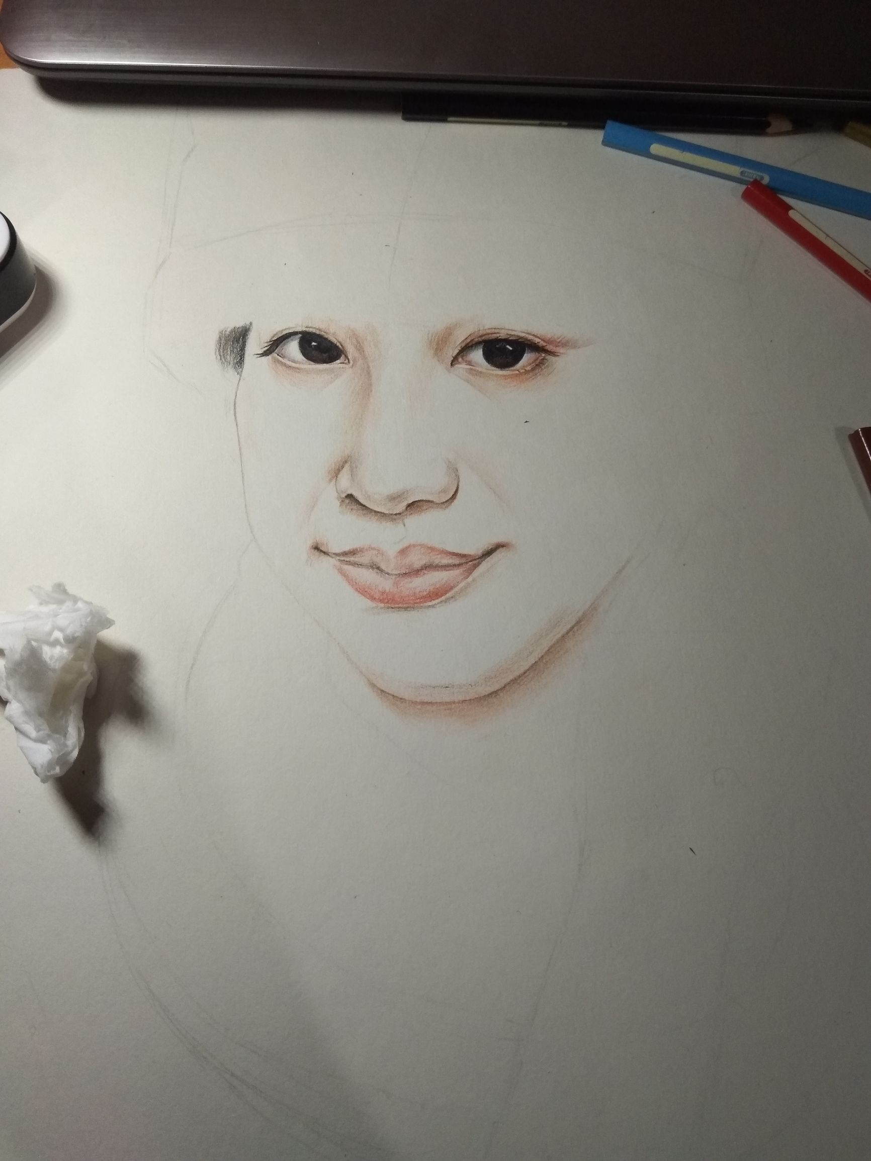 马克笔画苗族少女,苗族姑娘彩铅画