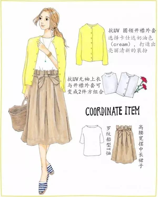 日本服装搭配插画家,韩国插画师笔下穿搭插画