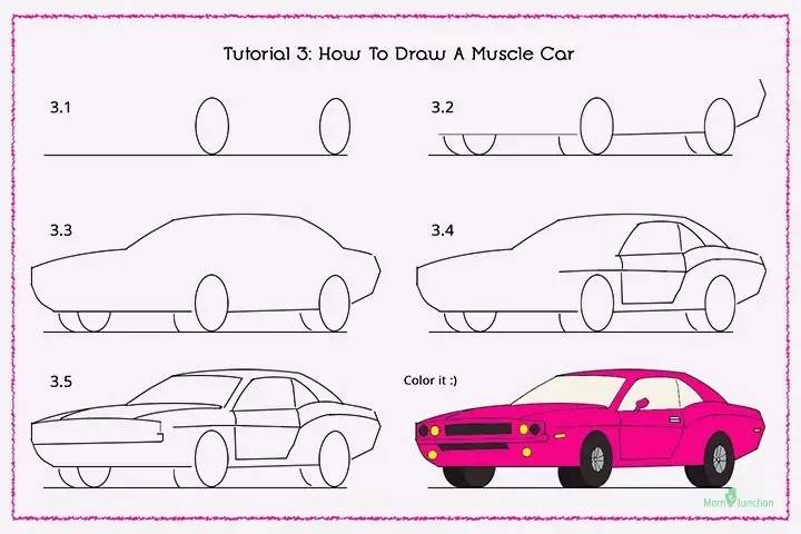 简笔画小汽车100种8岁,简笔画儿童3-6岁简单小汽车打印