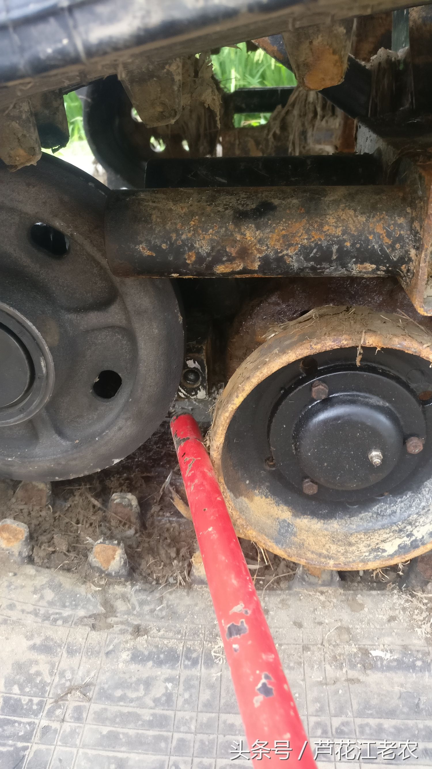 福田玉米收割机大轮改履带,福田gr70履带收割机