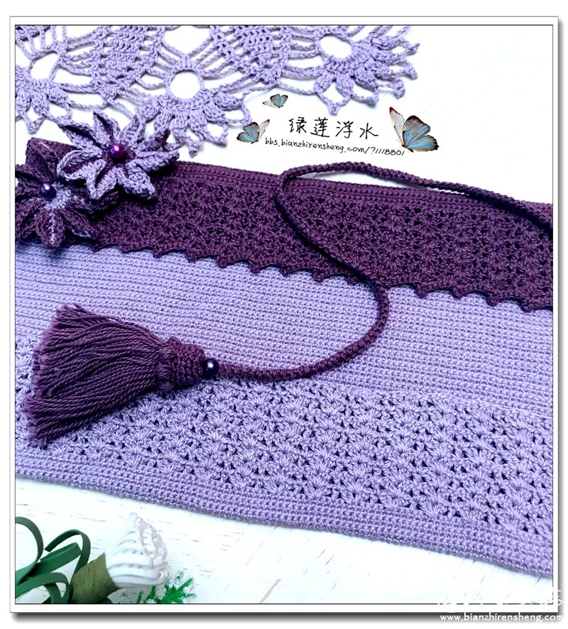 抽绳钩针束口收纳包,钩针钩的收纳包的钩法