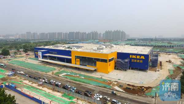 济南宜家“蓝盒子”露出全貌