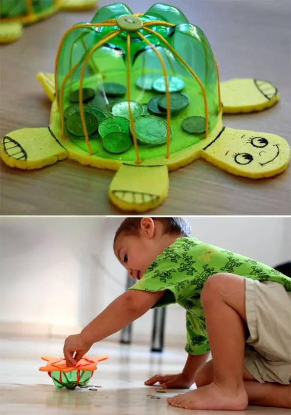 怎么用一个塑料瓶给小乌龟做家,幼儿用鸡蛋盒制作手工小乌龟教程
