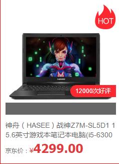 京东电脑特惠,神舟笔记本电脑2999元