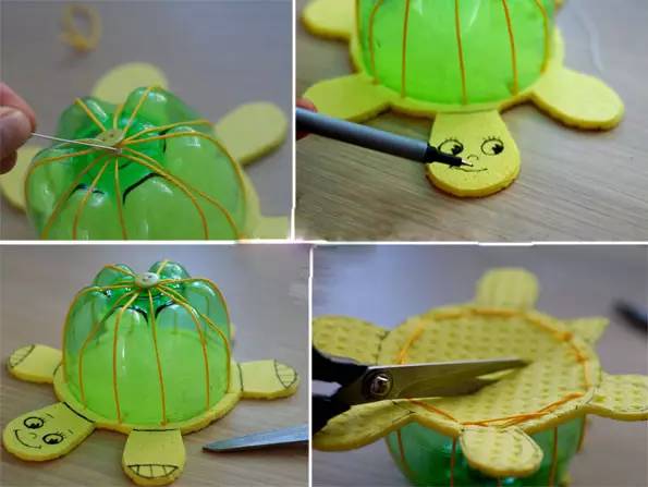 怎么用一个塑料瓶给小乌龟做家,幼儿用鸡蛋盒制作手工小乌龟教程