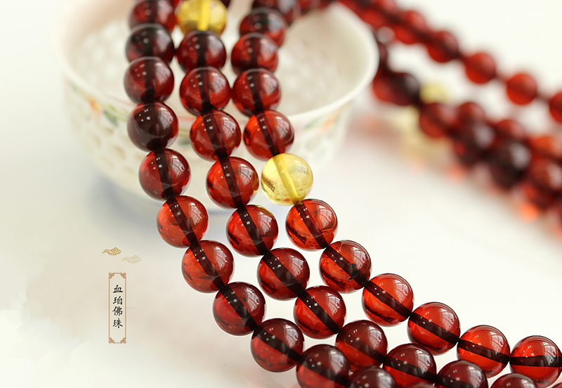 缅甸琥珀棕血珀怎么鉴定真假,108珠血珀怎么辨别真假