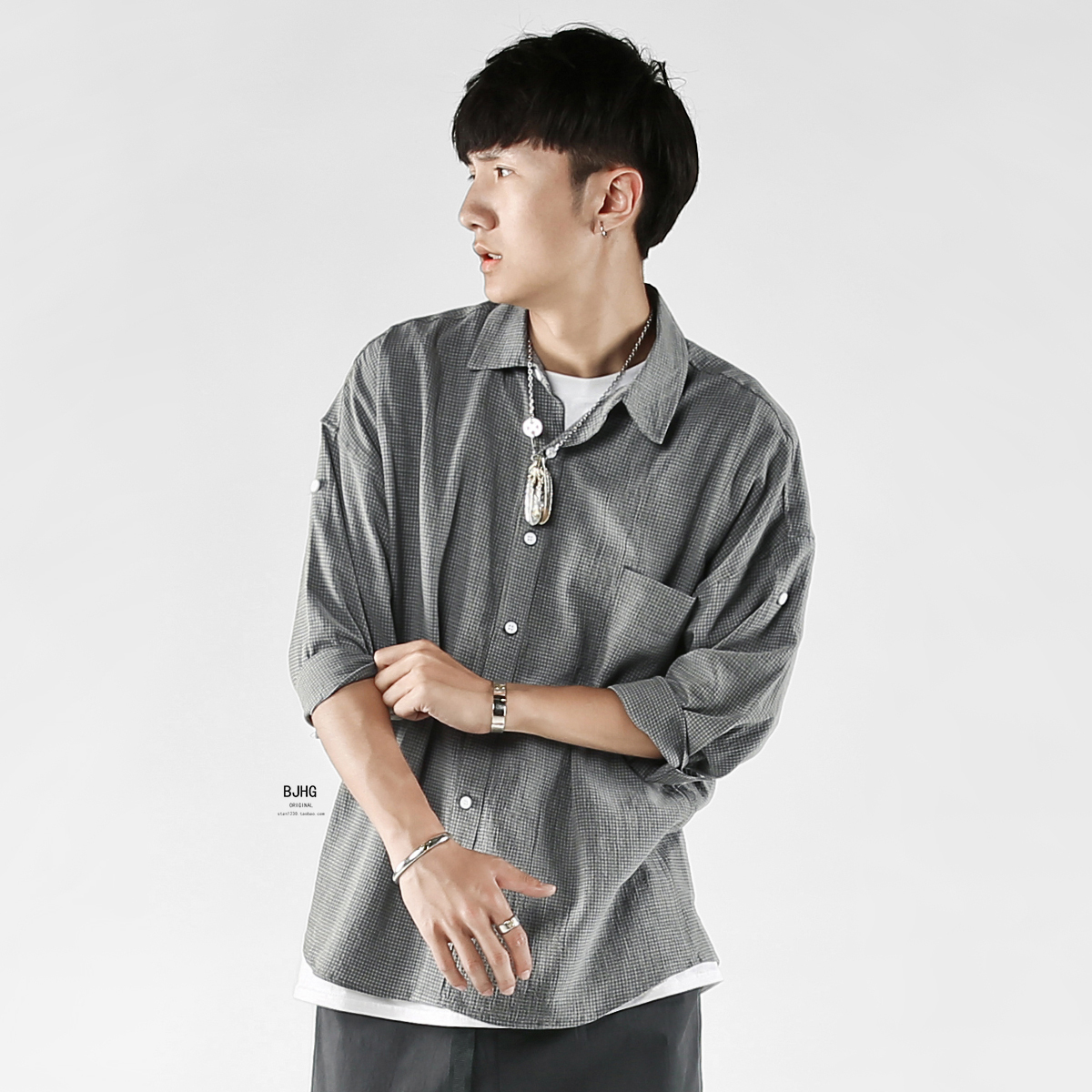 男士夏季宽松透气阔腿牛仔裤,男士夏季浅色牛仔裤搭什么短袖