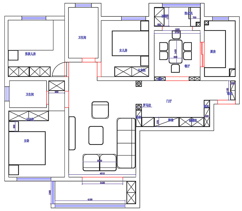 郑州卢浮公馆一期两居装修效果图,郑州卢浮公馆装修