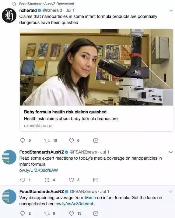 境外NGO称澳洲市场多款奶粉检出“可能有毒”纳米粒子，监管当局说“不用担心”