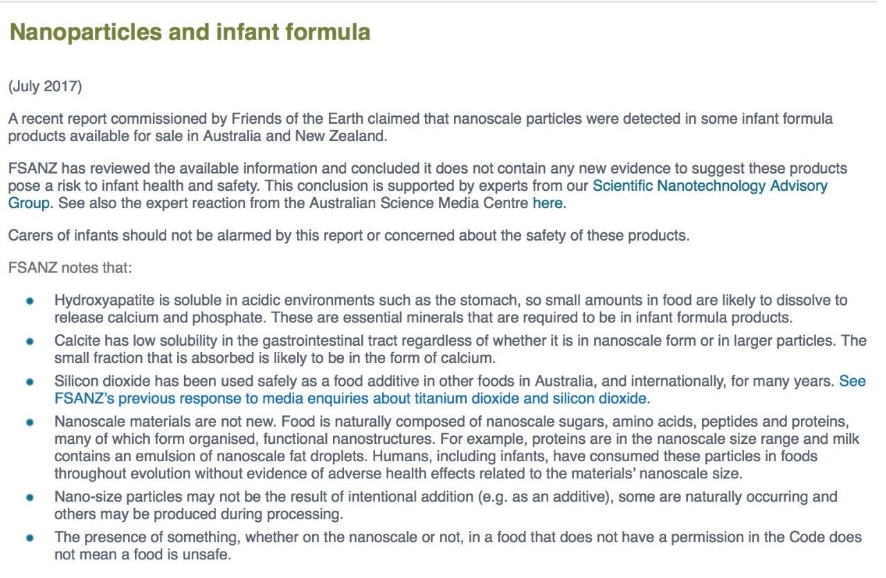 境外NGO称澳洲市场多款奶粉检出“可能有毒”纳米粒子，监管当局说“不用担心”