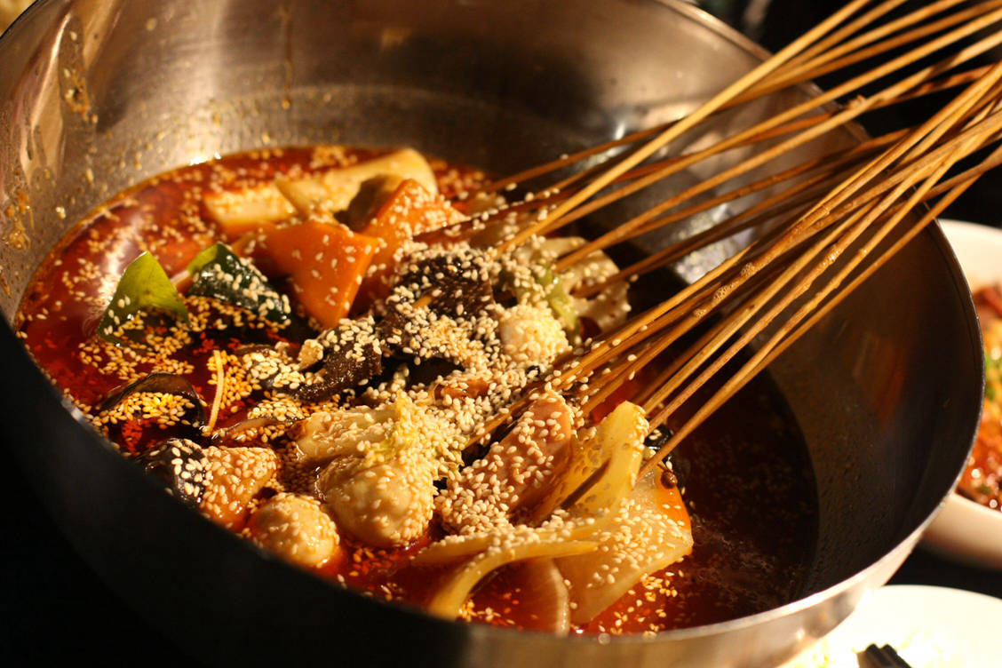 钵钵鸡啊,成都钵钵鸡甜水面