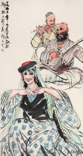 黄胄人物速写大师,毛笔速写人物大师级别