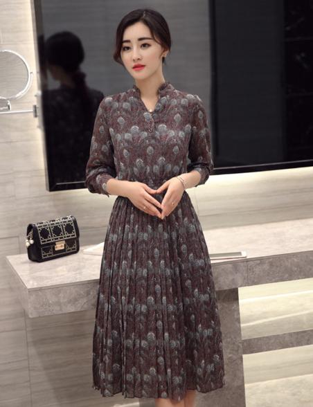 优雅气质高端的连衣裙雪纺,春秋雪纺连衣裙气质高级感轻奢