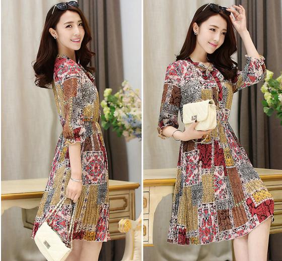 优雅气质高端的连衣裙雪纺,春秋雪纺连衣裙气质高级感轻奢