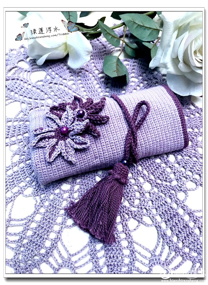 抽绳钩针束口收纳包,钩针钩的收纳包的钩法