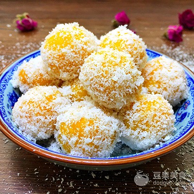 椰蓉紫薯球轻食,紫薯南瓜球