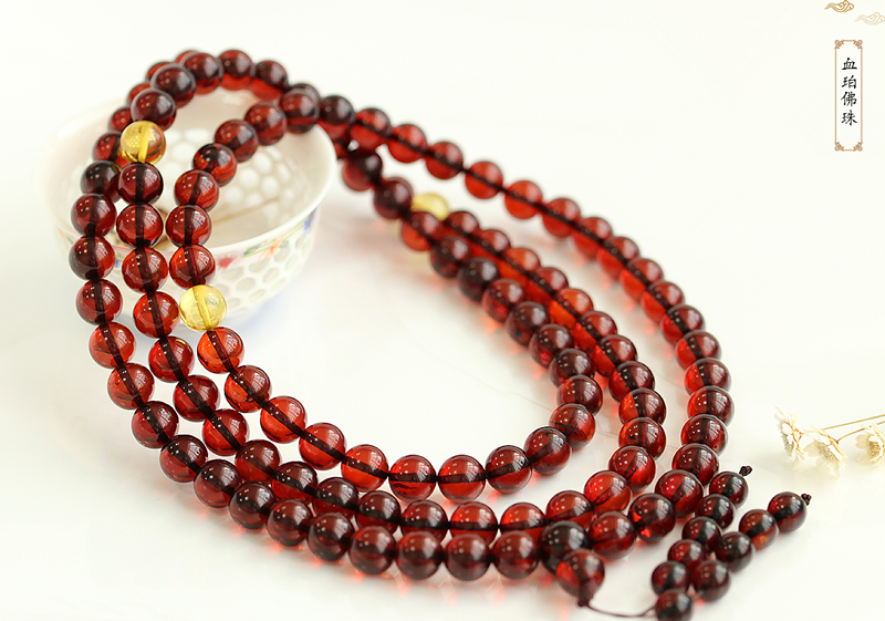 缅甸琥珀棕血珀怎么鉴定真假,108珠血珀怎么辨别真假