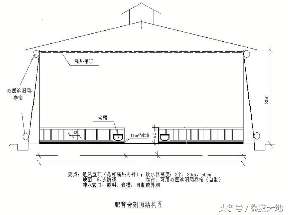 农村100头育肥猪小型猪场设计图,农村小型养猪场设计规划图