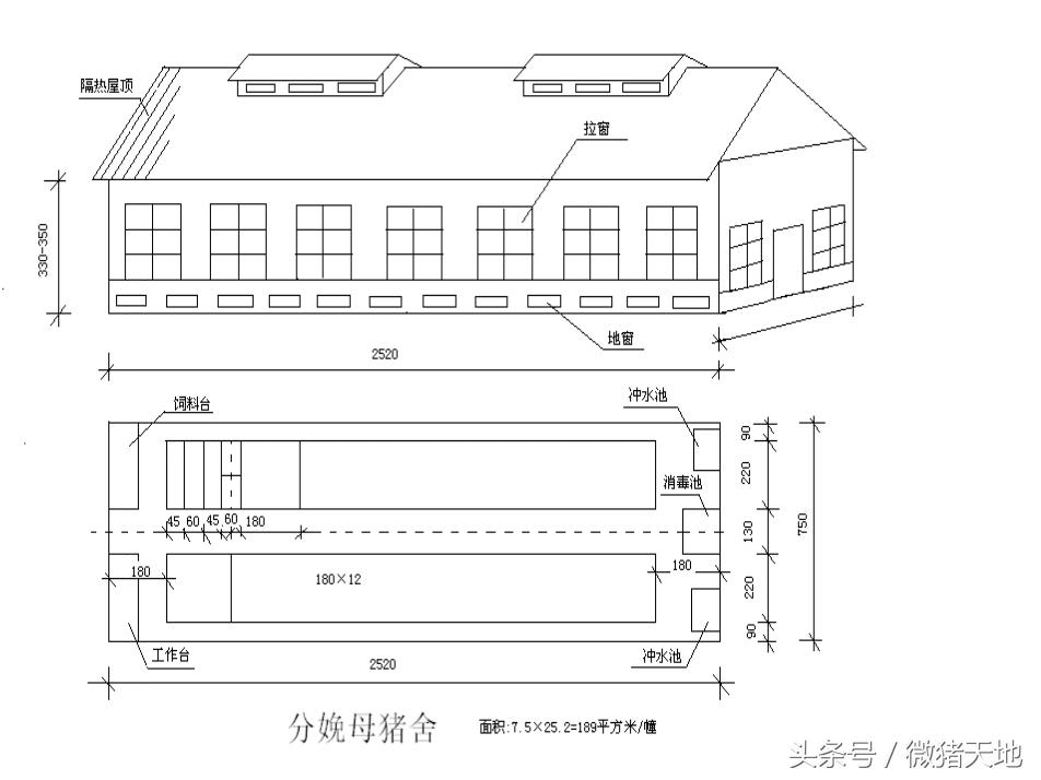 农村100头育肥猪小型猪场设计图,农村小型养猪场设计规划图