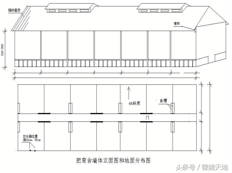 农村100头育肥猪小型猪场设计图,农村小型养猪场设计规划图