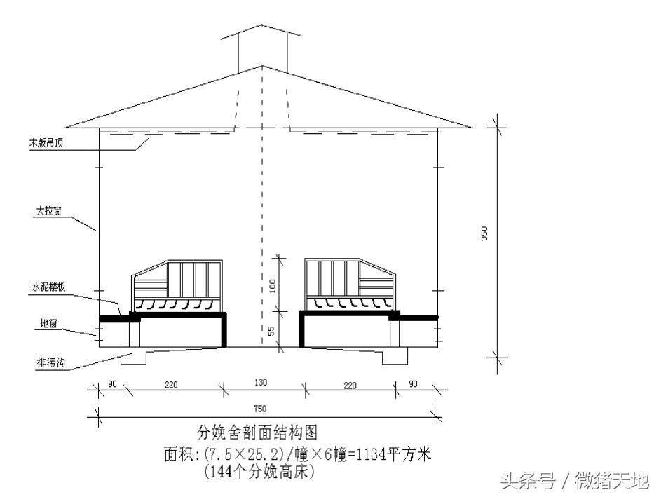 农村100头育肥猪小型猪场设计图,农村小型养猪场设计规划图