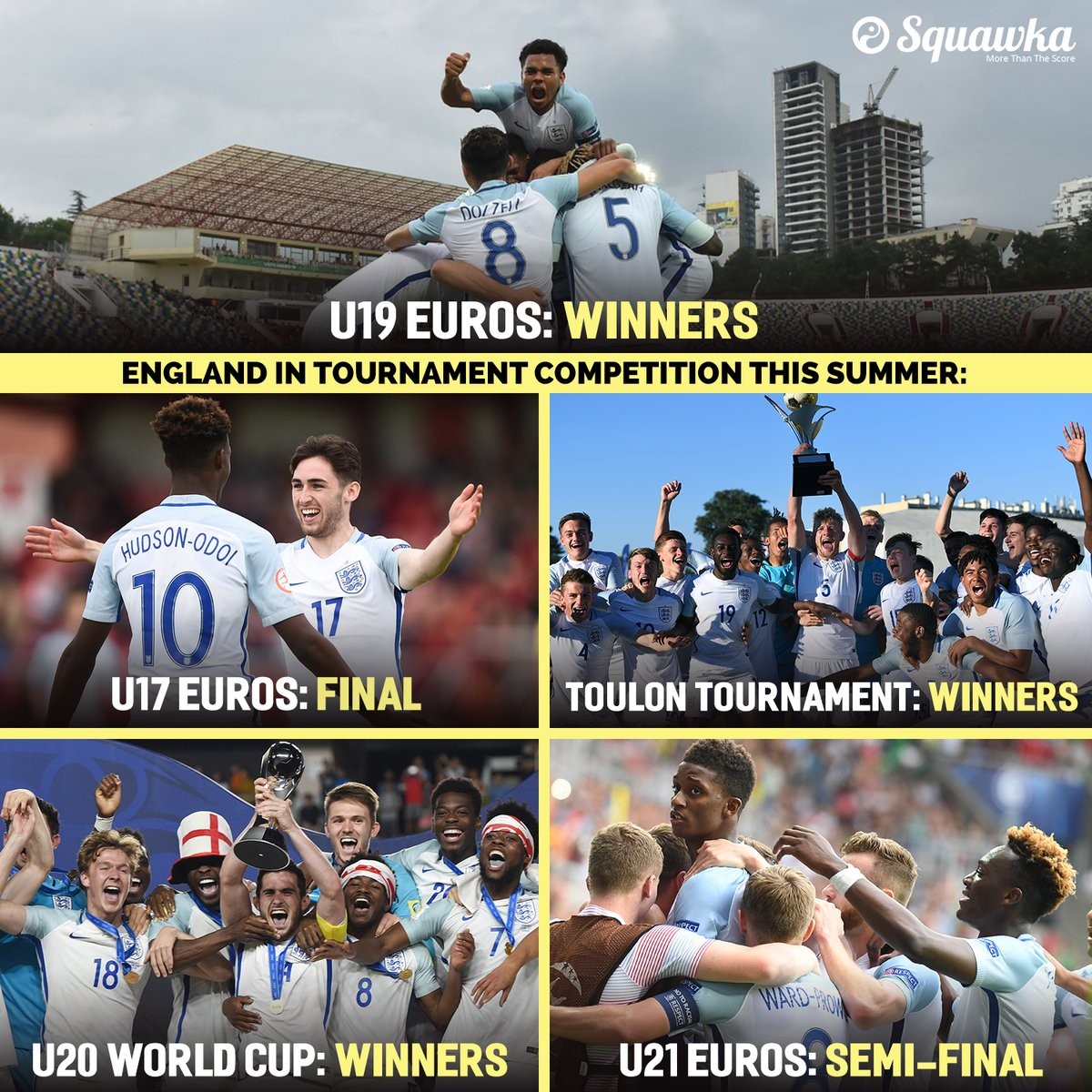 3冠1亚1四强！英格兰青年队横扫足坛成长轨迹让中国足球脸红