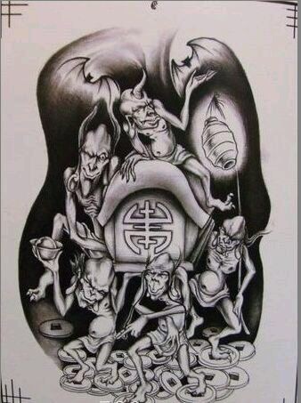 祸起古曼童(十一):朋友纹了七鬼抬棺,老板却说七鬼属阴,你要是纹后背,是棺压你,走不动