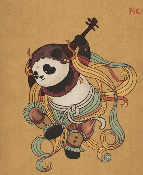 当熊猫“滚滚”遇上中外名画——你想看它反弹琵琶吗