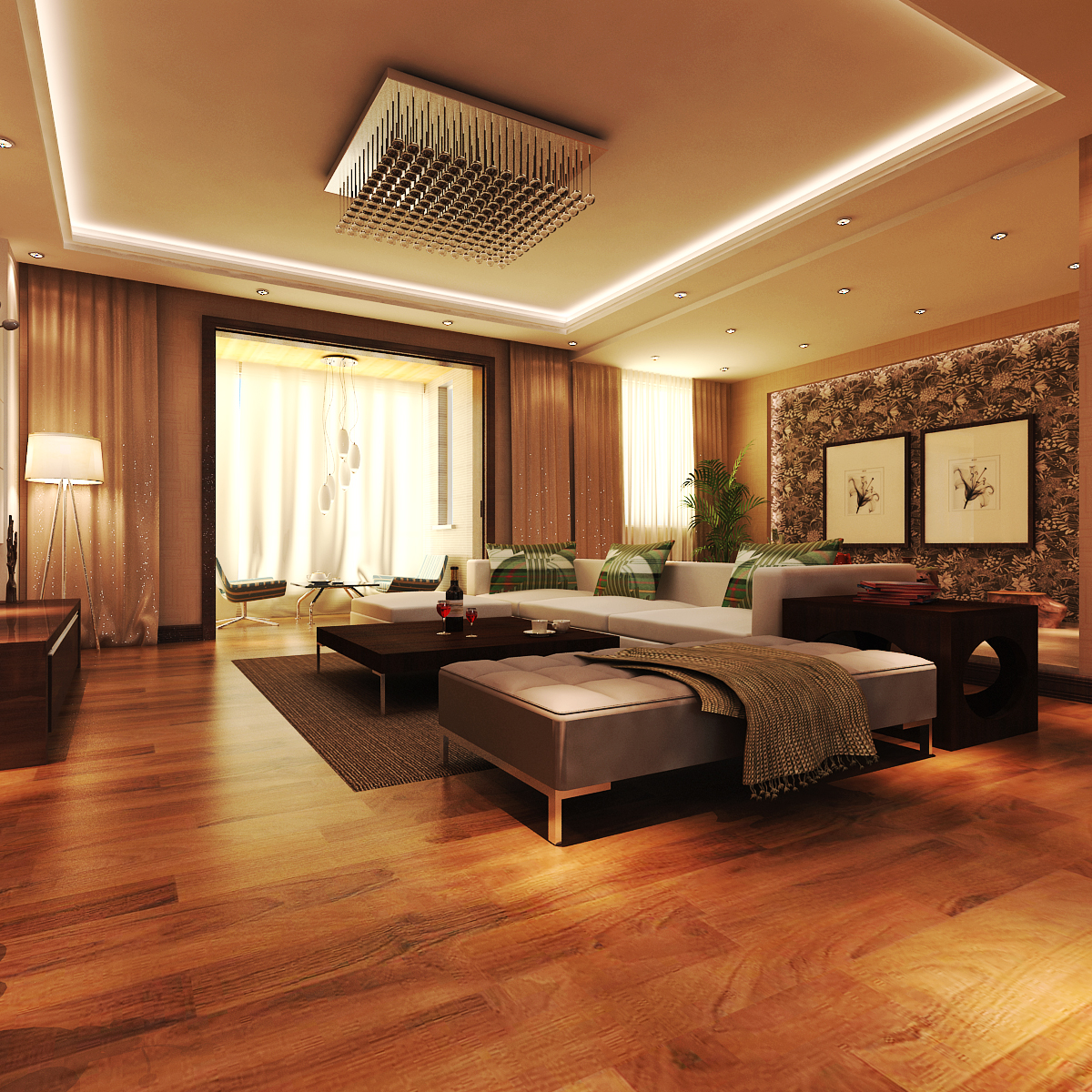 石家庄九里晴川131平装修图,公元九里室内装修效果图现代简约