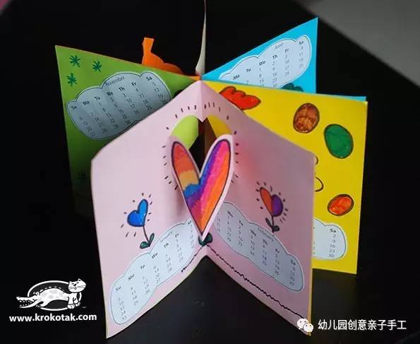 幼儿园亲子手工卡纸教程:立体日历陀螺字母表等,幼师与家长都应该会这些