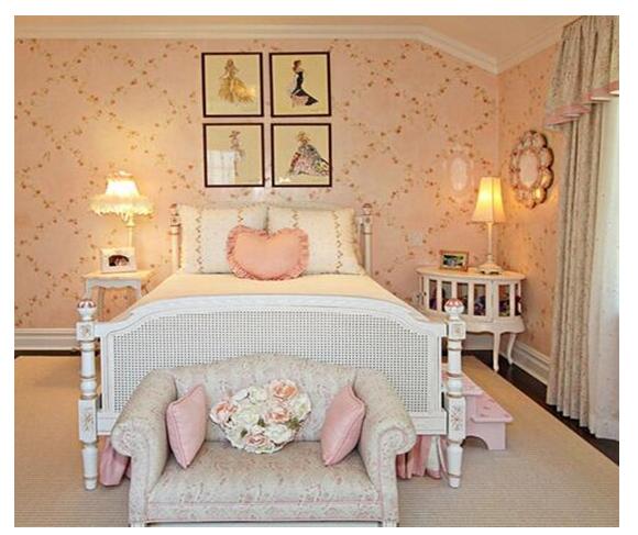 公主风卧室收纳柜,公主房衣柜颜色搭配简约