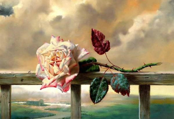 油画玫瑰花用刮刀画法,油画玫瑰花的作品欣赏